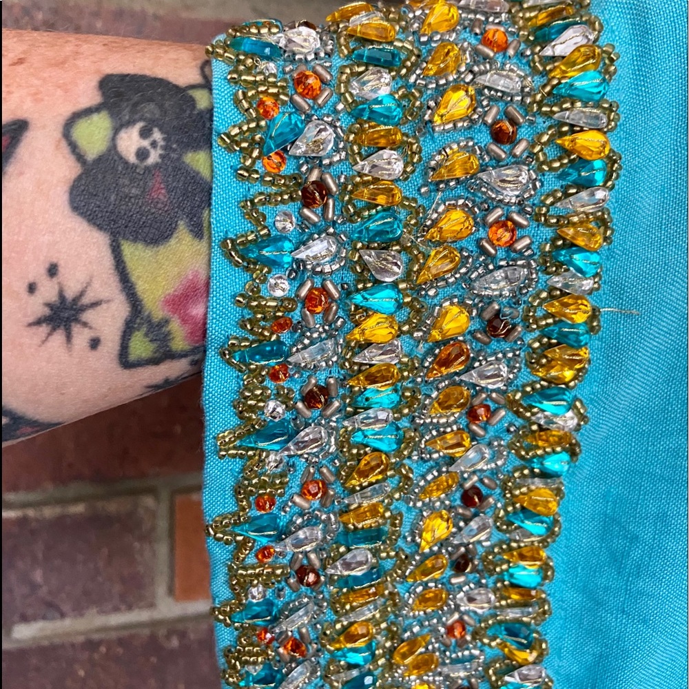 Inca Turquoise Embellished Tunic - Picture 12 of 13